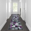 Flash Furniture Purple 2' x 10' Modern Color Blocked Area Rug ACD-RGTRZ861-210-PU-GG